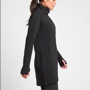 Athleta Cozy Karma Mock Neck Dress Small Black‎